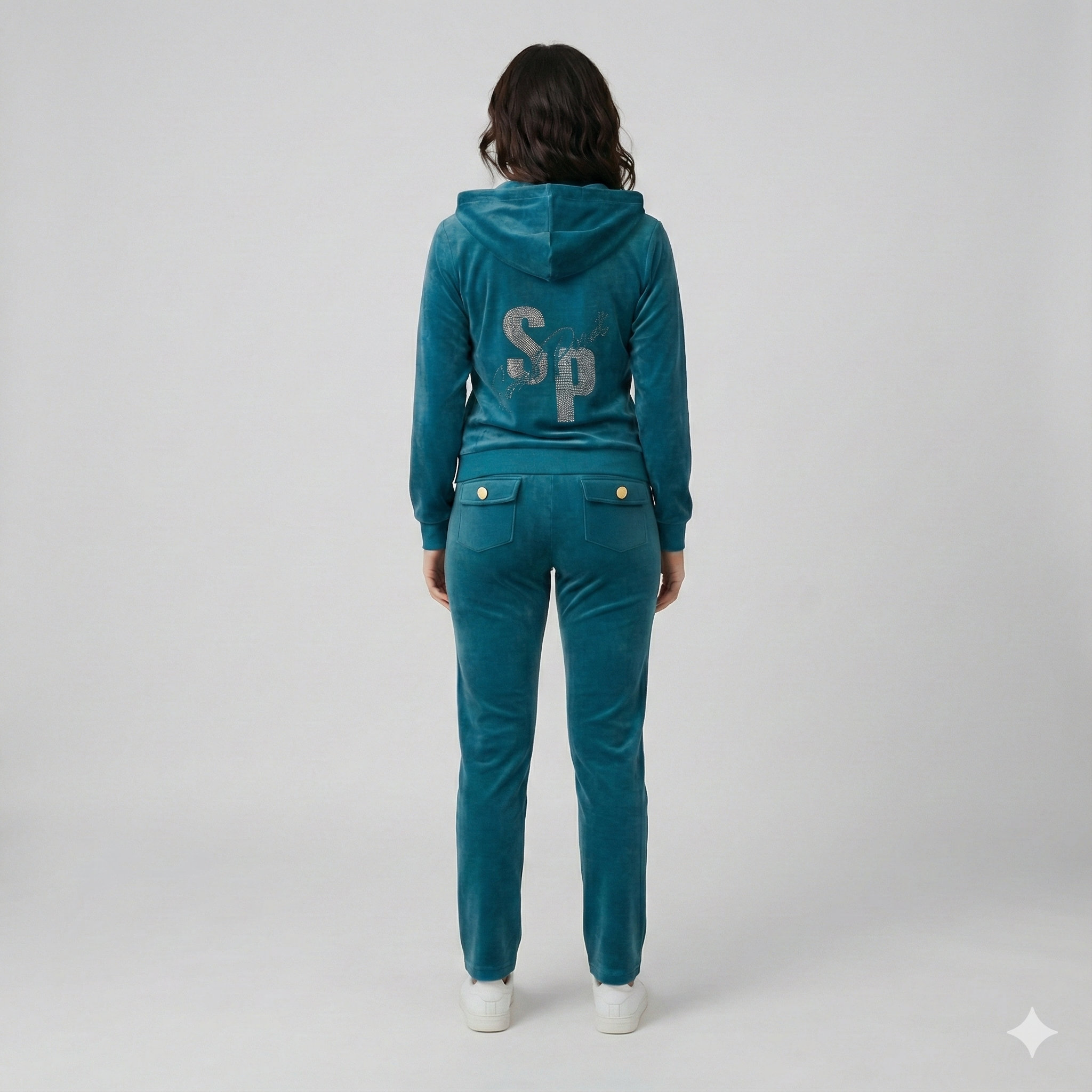 Secret Point Emerald Velvet Tracksuit