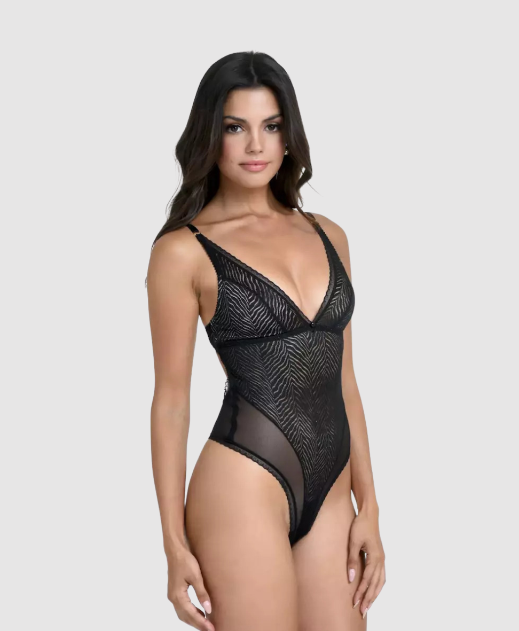 Zebra Mesh Stretch Bodysuit - S/2XL