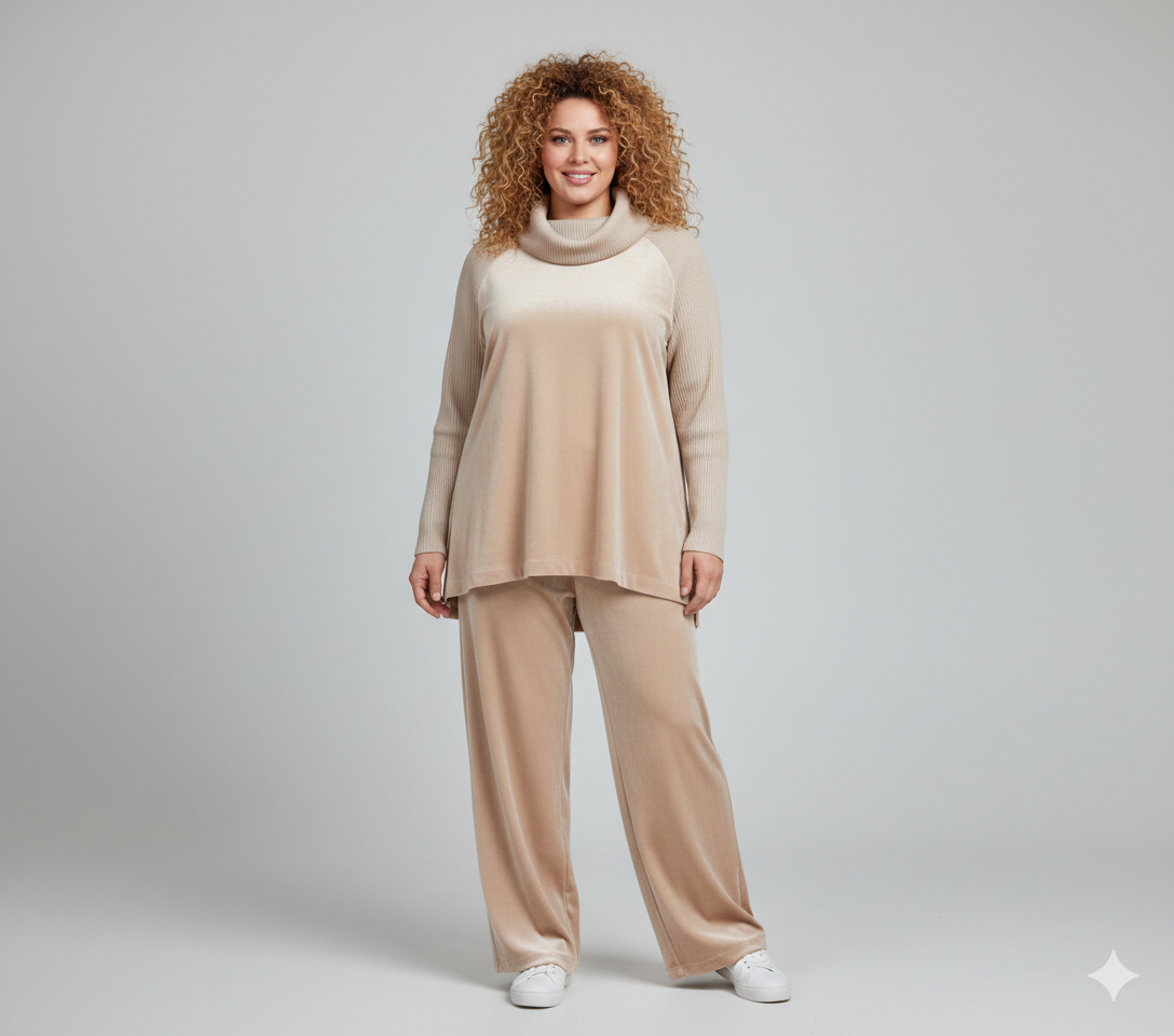 Luxury Gold Velvet & Wool Tracksuit