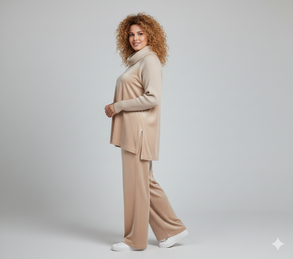 Luxury Gold Velvet & Wool Tracksuit