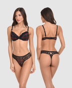 Plaid Lace Thong - S/2XL