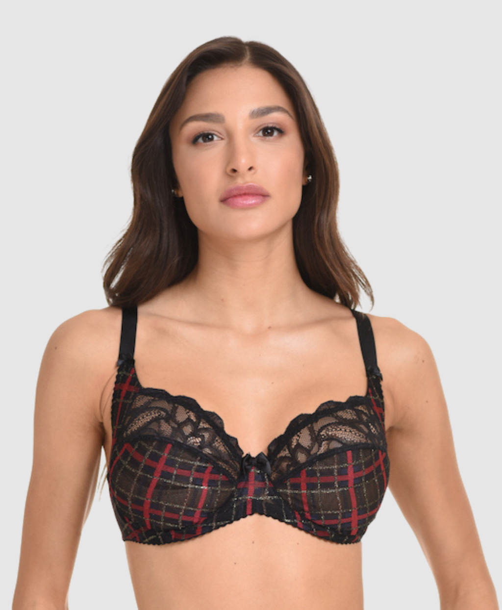 Plaid Underwired Bra - F cup