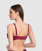Fancy Burgundy Padded Bra - D