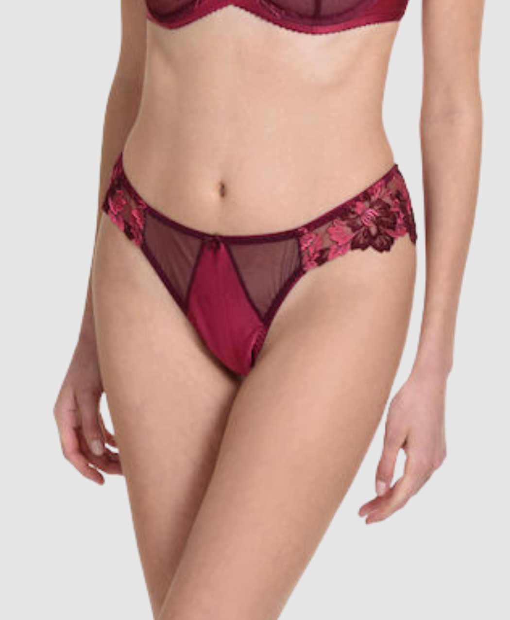 Fancy Burgundy Brasilian Brief - S-L