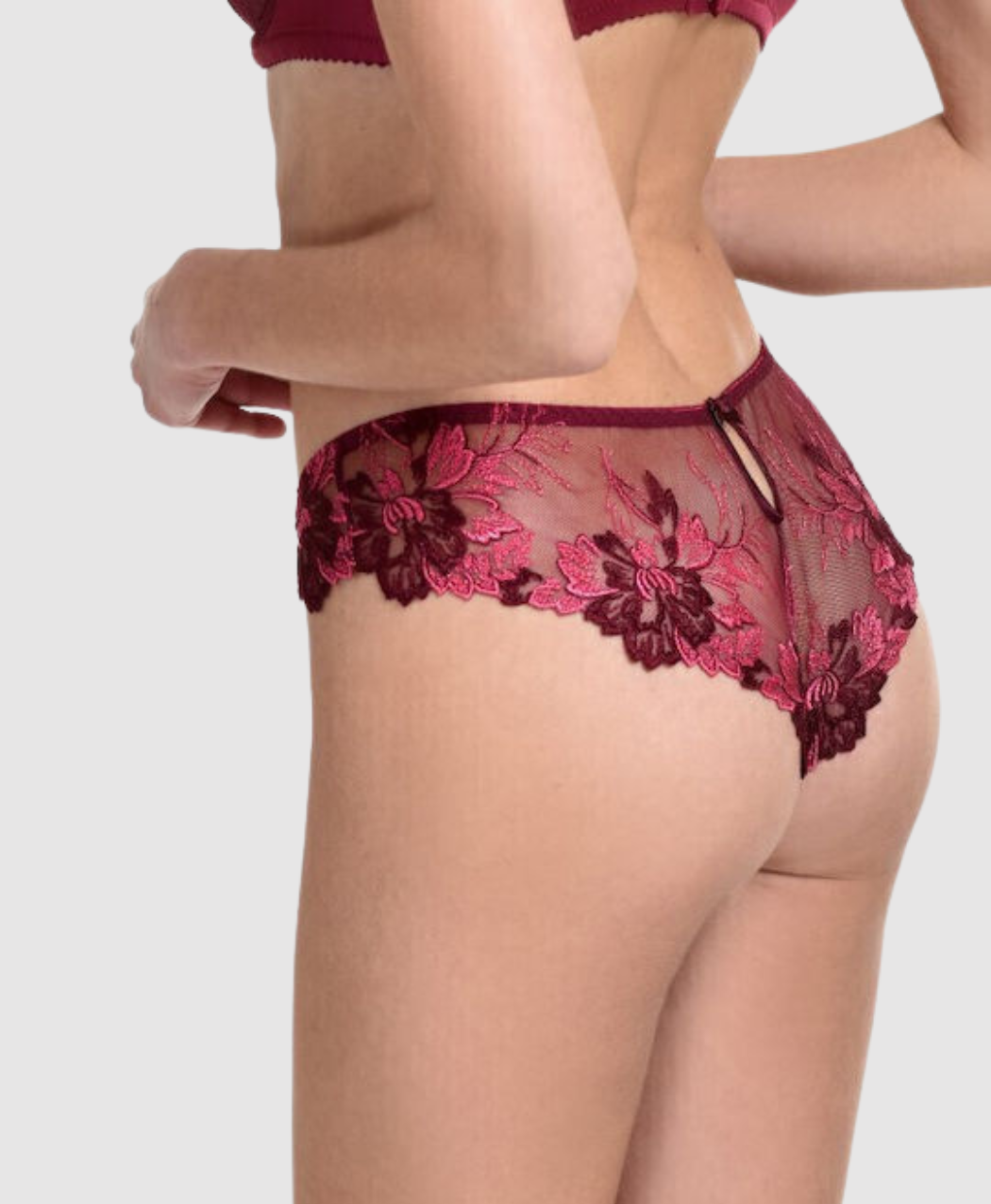 Fancy Burgundy Brasilian Brief - S-L