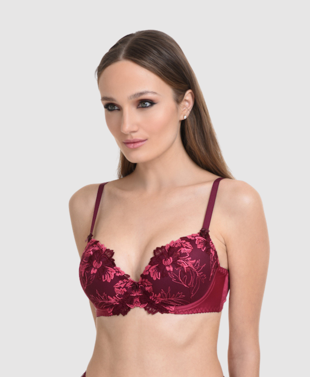 Fancy Burgundy Push-Up Bra - B/C