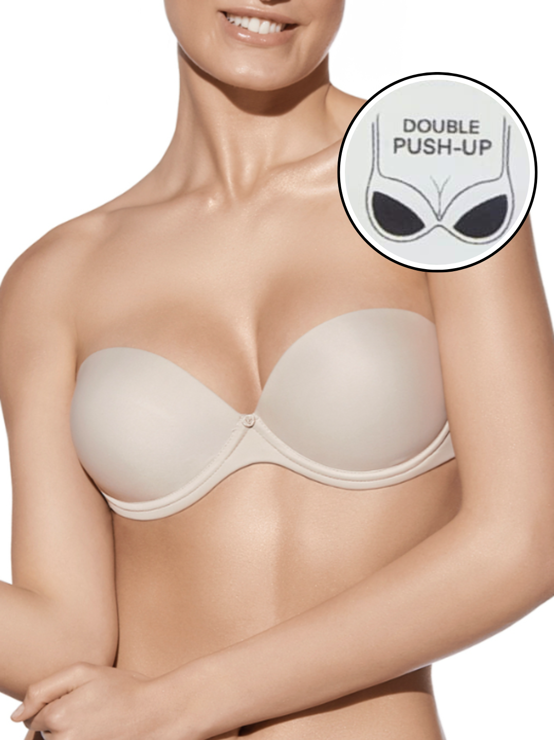 Carlota Double-Push Up Strapless Bra - B cup