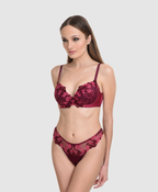 Fancy Burgundy Push-Up Bra - B/C