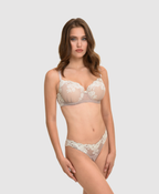 Embroidered Padded Bra - D/E