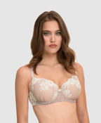 Embroidered Padded Bra - D/E