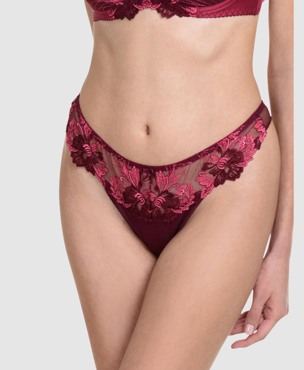 Fancy Burgundy Thong - S-2XL