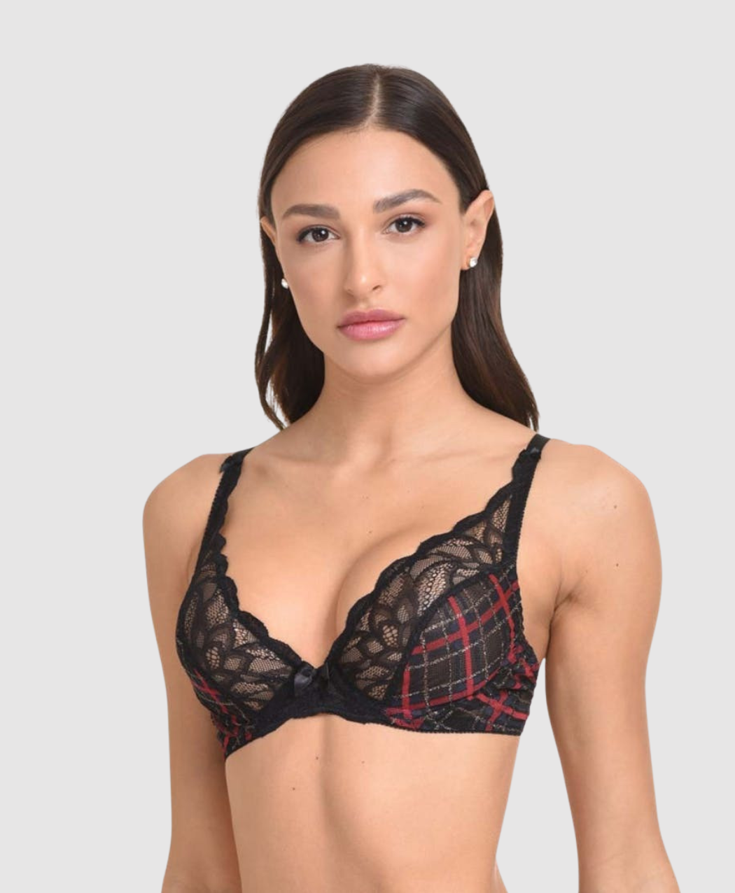Plaid Underwired Bra - B/C