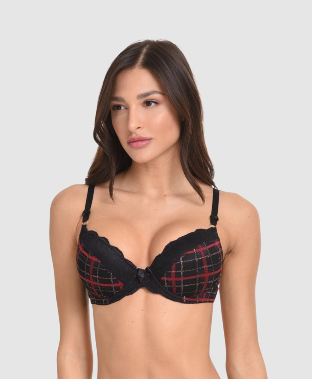 Plaid Push-up Bra - B/C