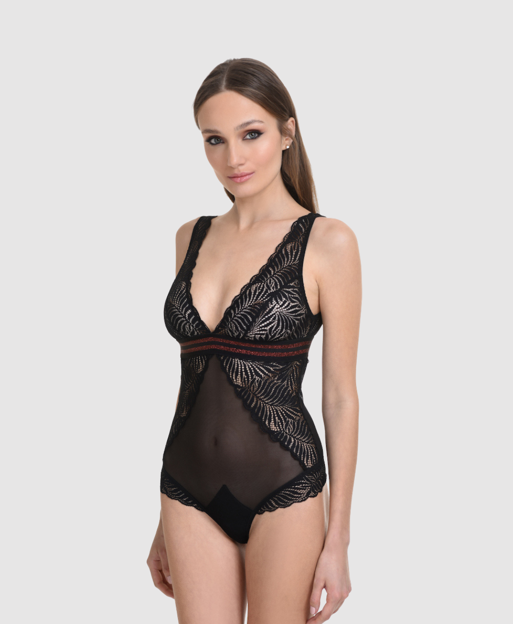 Lace Stretch Bodysuit - S/2XL