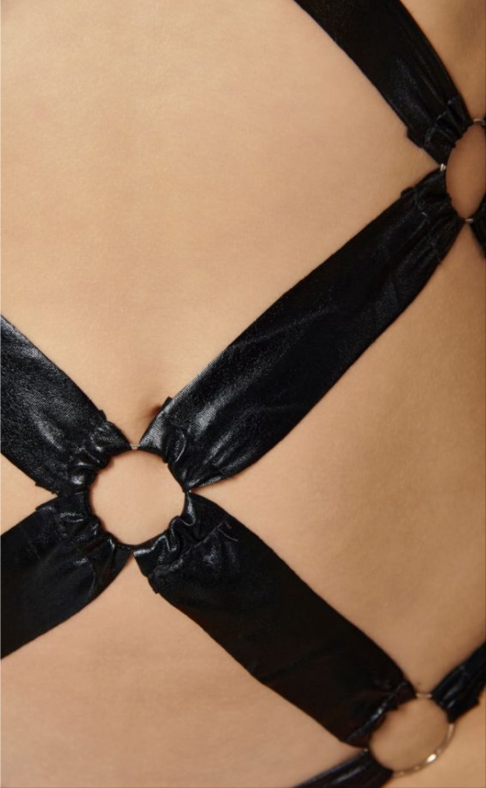 Leatherette Strappy Bodysuit