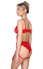 Valentina Red Lace Bodysuit