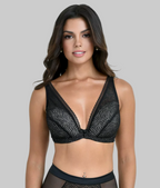 Zebra Soft Cup Deep Plunge Bra - D/E