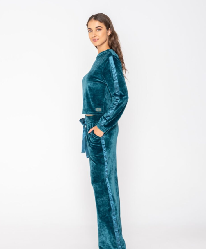 Devoted Velvet Wide Leg Tracksuit