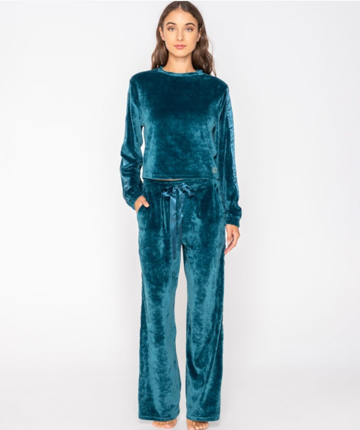 Devoted Velvet Wide Leg Tracksuit