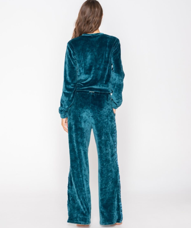 Devoted Velvet Wide Leg Tracksuit