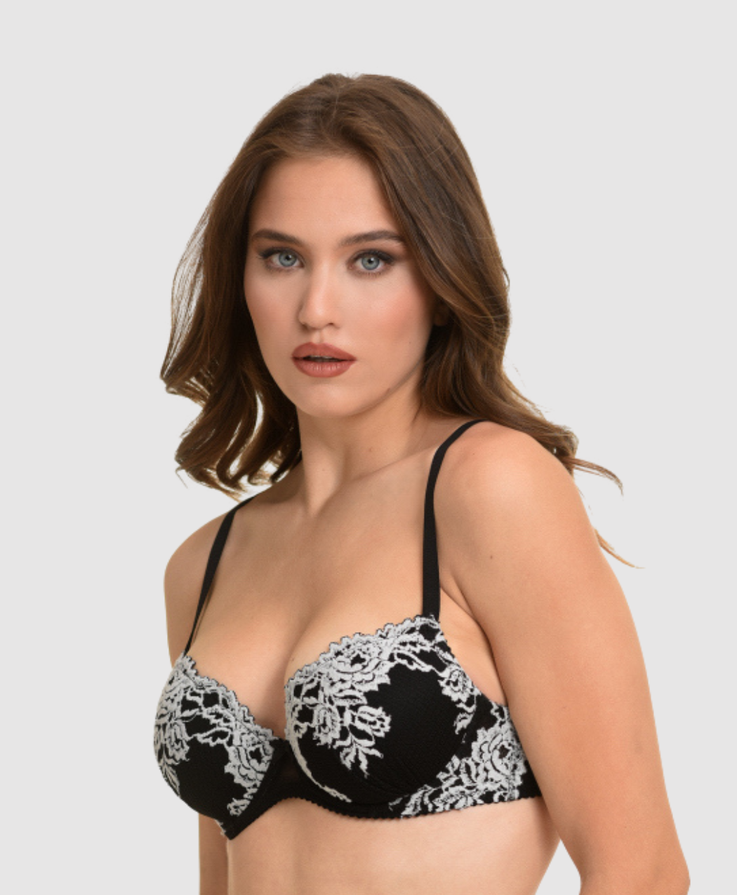 Embroidered Push-Up Bra - B/C