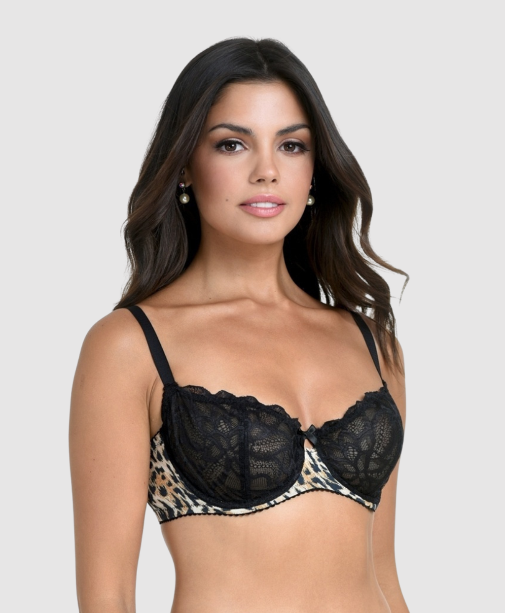 Lace Leopard Balconette Bra - D cup