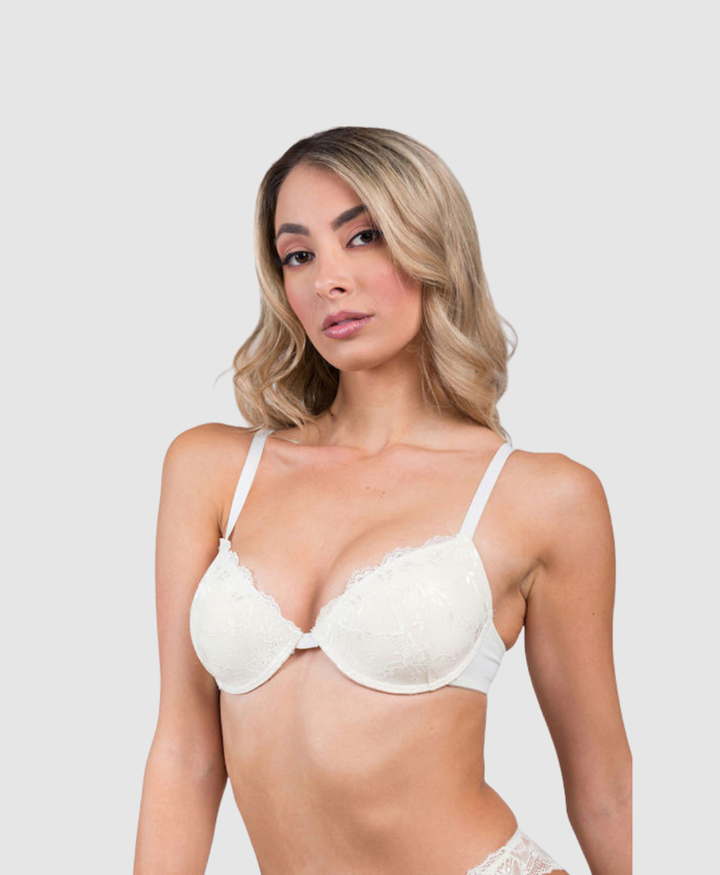 Miss Rosy White Lace Super Push-Up Bra - B cup