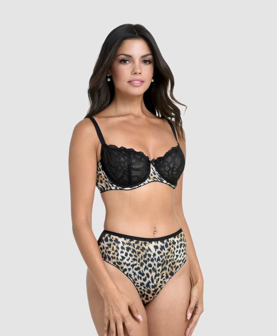 Lace Leopard Balconette Bra - D cup