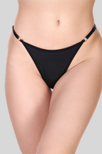 Three Heart Thong - black