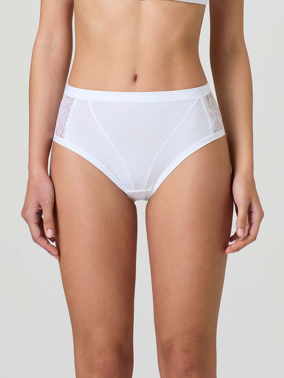 Cotton Midi Briefs with Side Lace x2