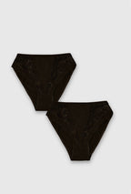 Cotton Briefs with Lace x2