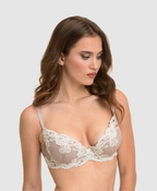 Embroidered Padded Bra - D cup