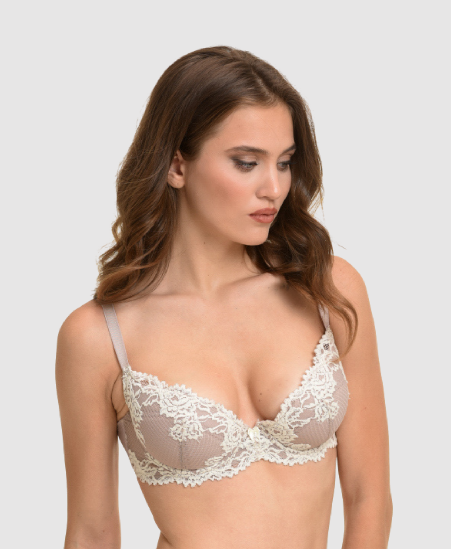 Embroidered Padded Bra - D cup