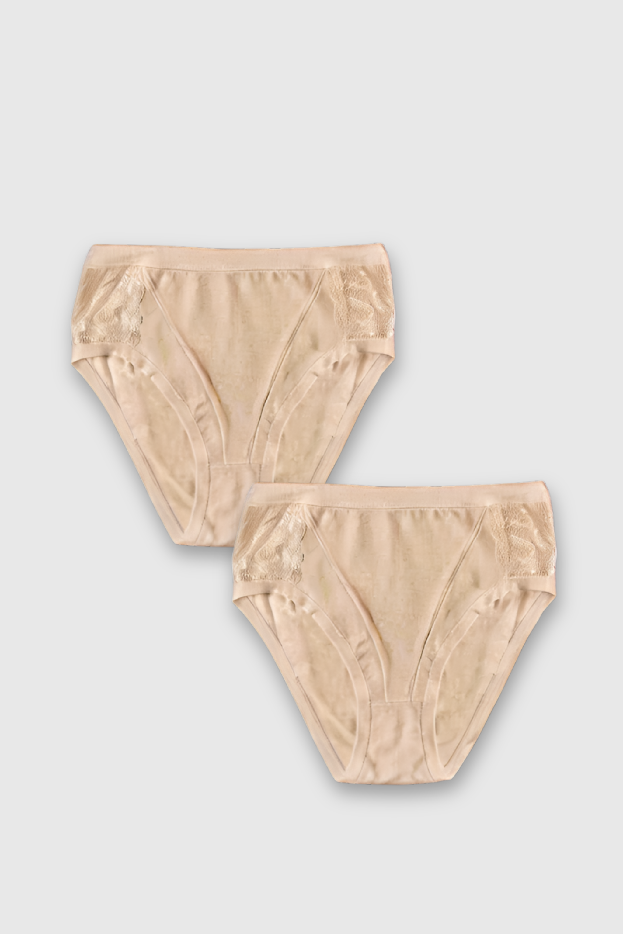 Cotton Midi Briefs with Side Lace x2