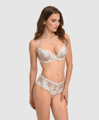 Embroidered Padded Bra - D cup