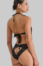 Lace Bodysuit in Black & Silver