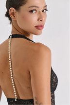 Rose Lace Babydoll with Pearls & G-String