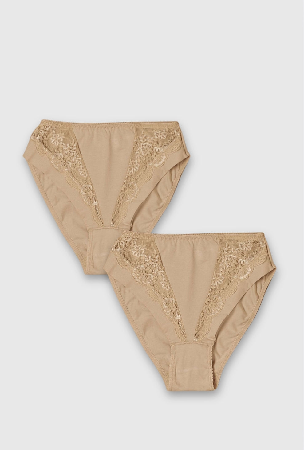 Cotton Briefs with Lace x2