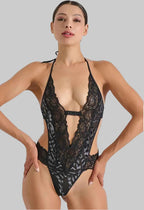 Lace Bodysuit in Black & Silver