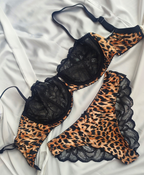 Lace Leopard Balconette Bra - D cup